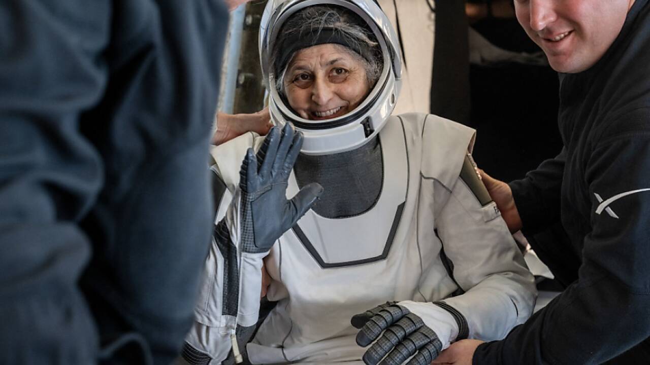 Suni Williams bei ihrer Rückkehr 