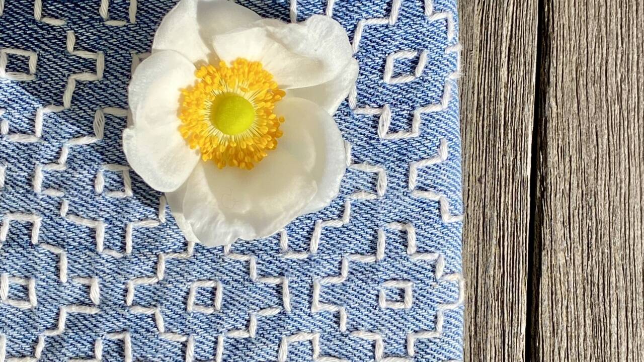 Jeans mit Sashiko 