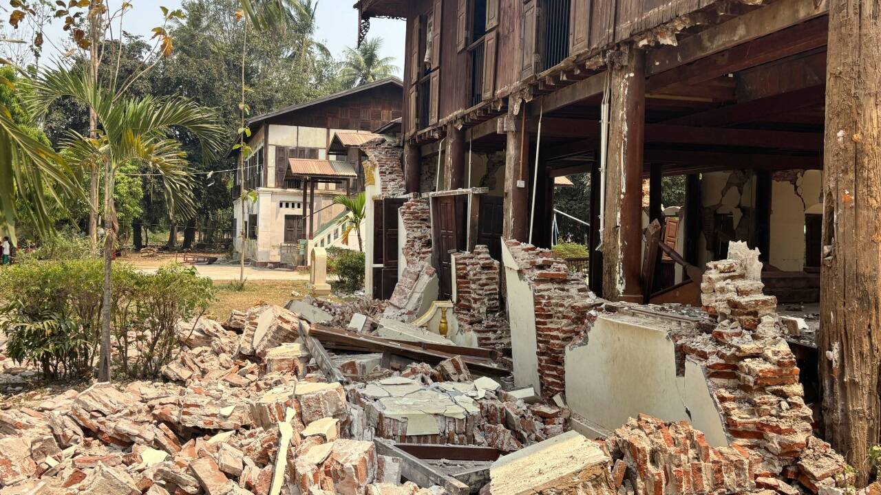 Zerstörung in Myanmar.  