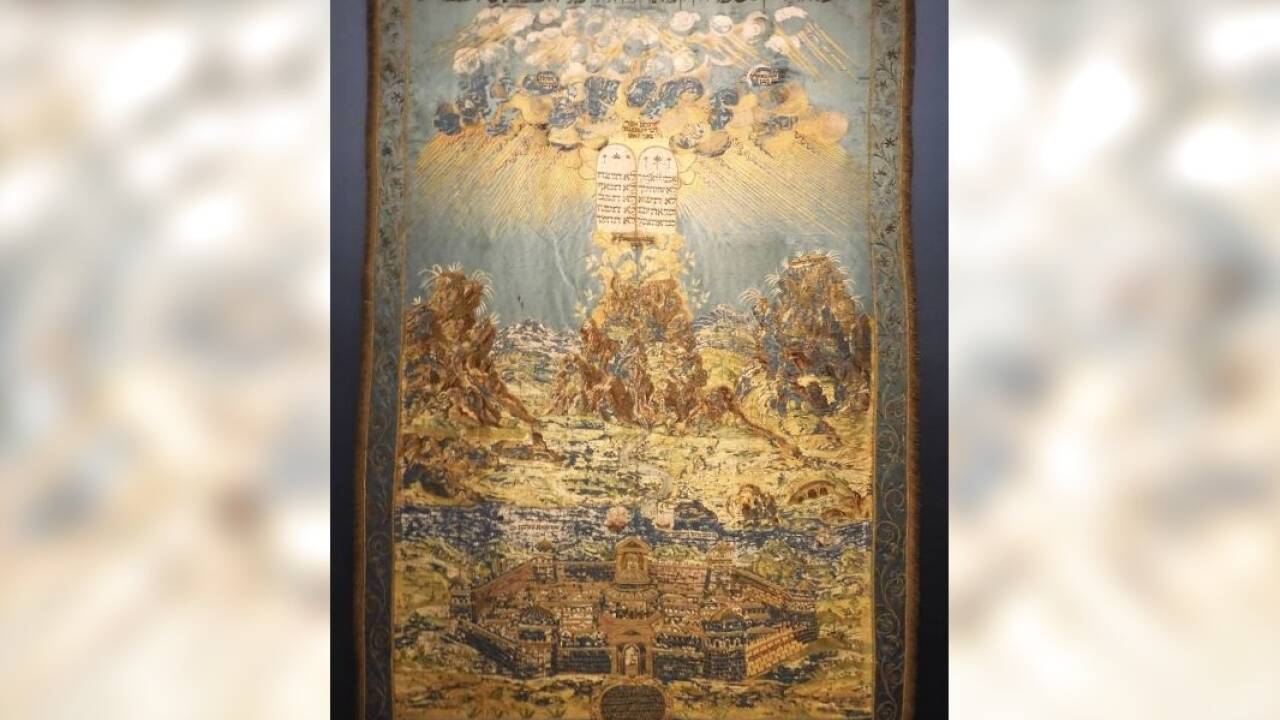 Parochet (Tora-Vorhang), genannt „di Gerusalemme“, Venedig, 1675 
