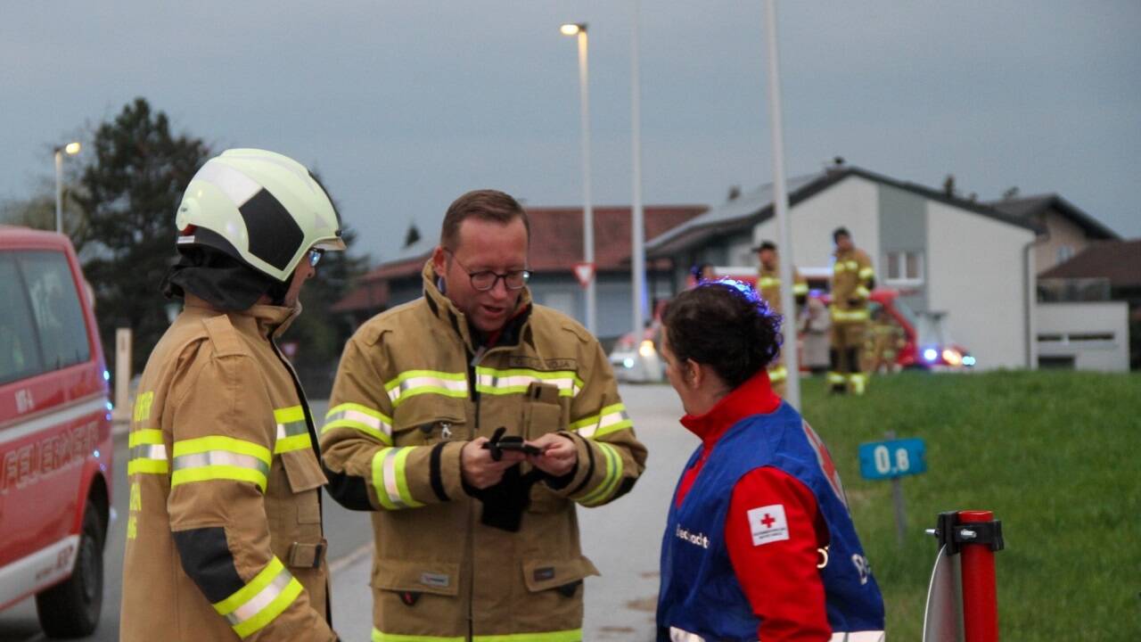Bilder von der Großübung in Oberndorf. 