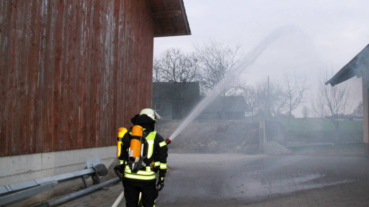 Bilder von der Großübung in Oberndorf. 