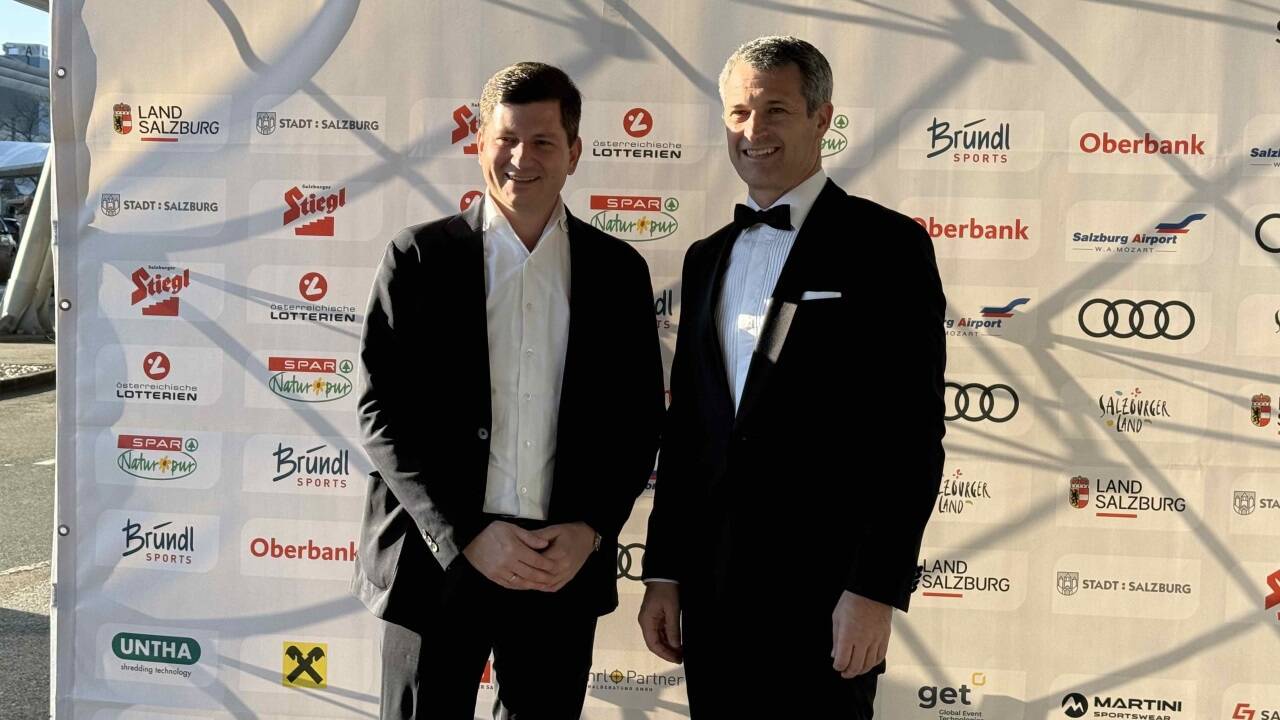 SN-Herausgeber und Geschäftsführer Maximilian Dasch (links) mit dem neuen ÖOC-Präsidenten Horst Nussbaumer. 