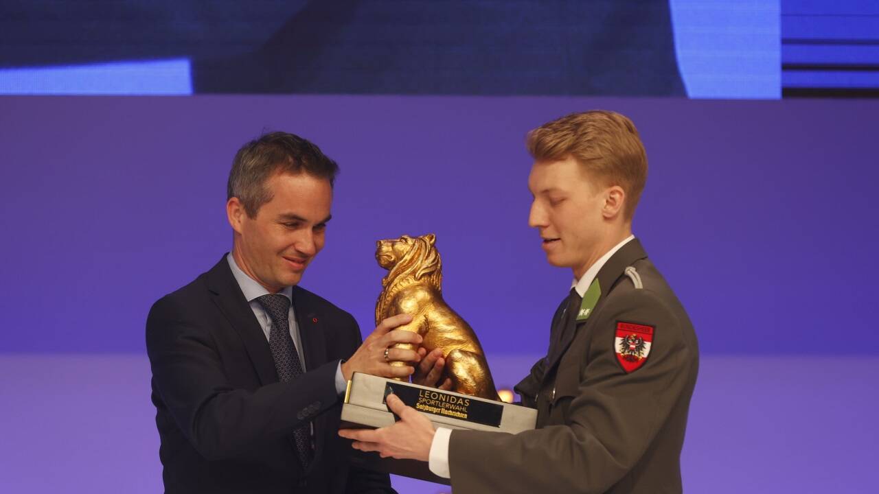 Jan Hörl wurde zum Sportler des Jahres gewählt und konnte den goldenen Leonidas mit nachhause nehmen.  