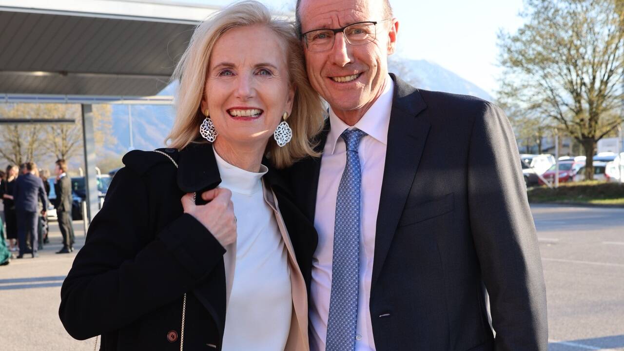  ÖSV-Präsidentin Roswitha Stadlober mit Ehemann Alois. 
