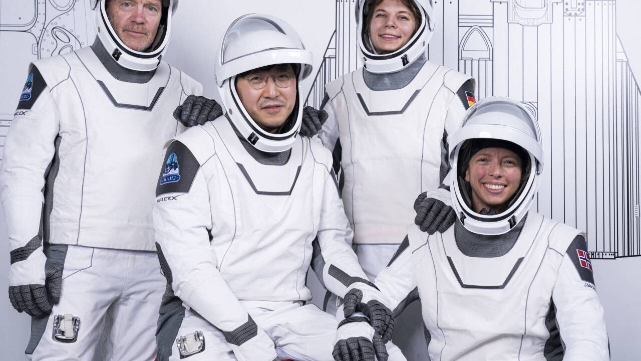 Vor dem Abflug Eric Philips, Chung Wang, Rabea Rogge und Jannicke Mikkelsen.  