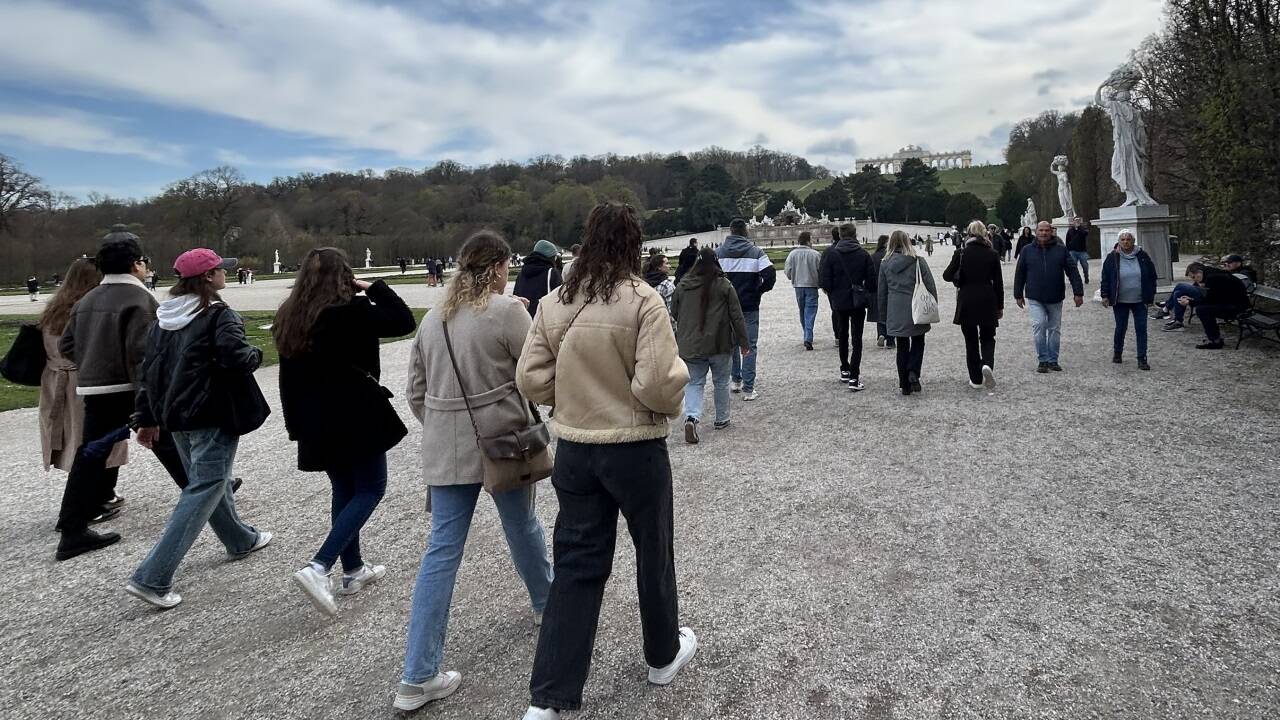Die Teilnehmer treffen sich zum Spaziergang und lernen einander dabei kennen.  