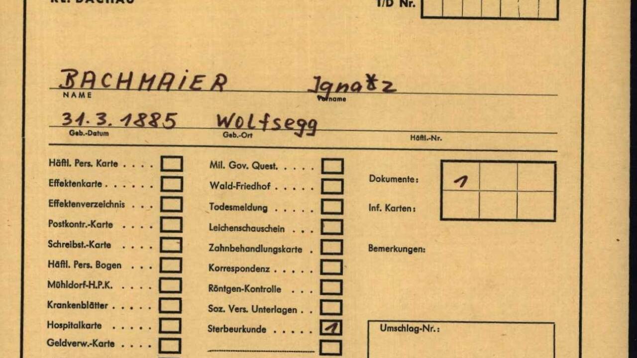 Über den Wolfsegger Ignaz Bachmaier, gestorben 1940 im Konzentrationslager Dachau, war bisher wenig bekannt. 