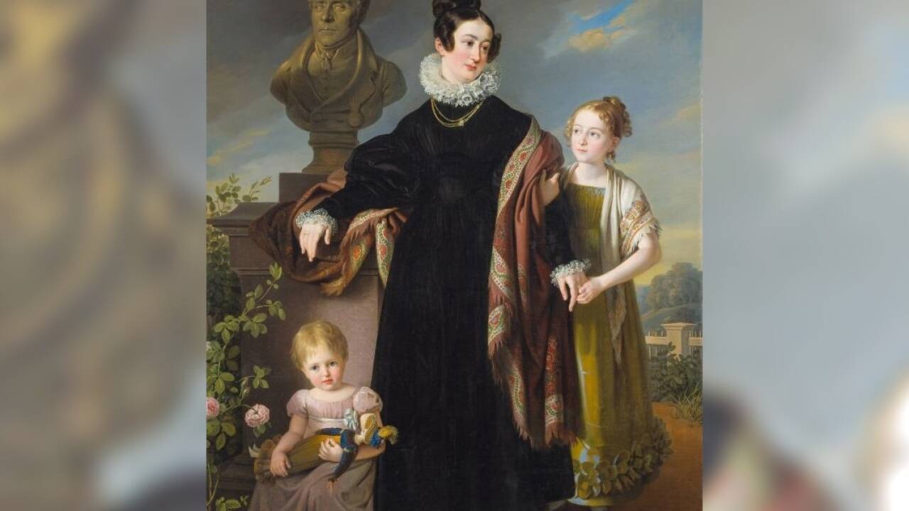 Johann Peter Krafft, Freifrau Josephine Dietrich von Landsee mit ihren Töchtern, 1819 © Landessammlungen NÖ, Foto: Landessammlungen NÖ. 