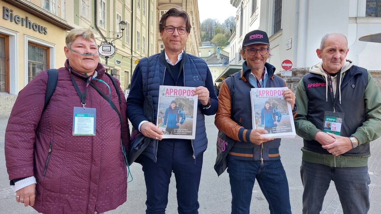 Evelyne und Georg Aigner mit Matthias Winkler und Christian Moik.  