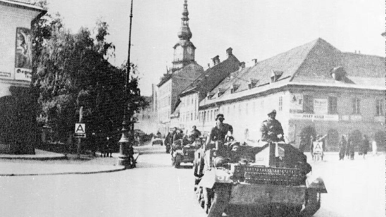 Kriegsende: Britische Truppen in Klagenfurt. Kriegsende: Britische Truppen in Klagenfurt.