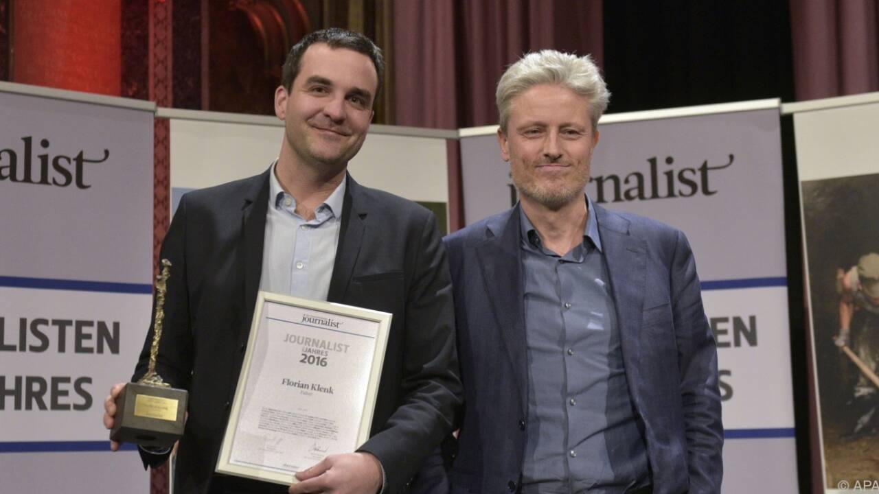 Den Preis für den „Journalisten des Jahres“ nahm 'Falter'-Chefredakteur Florian Klenk entgegen. 