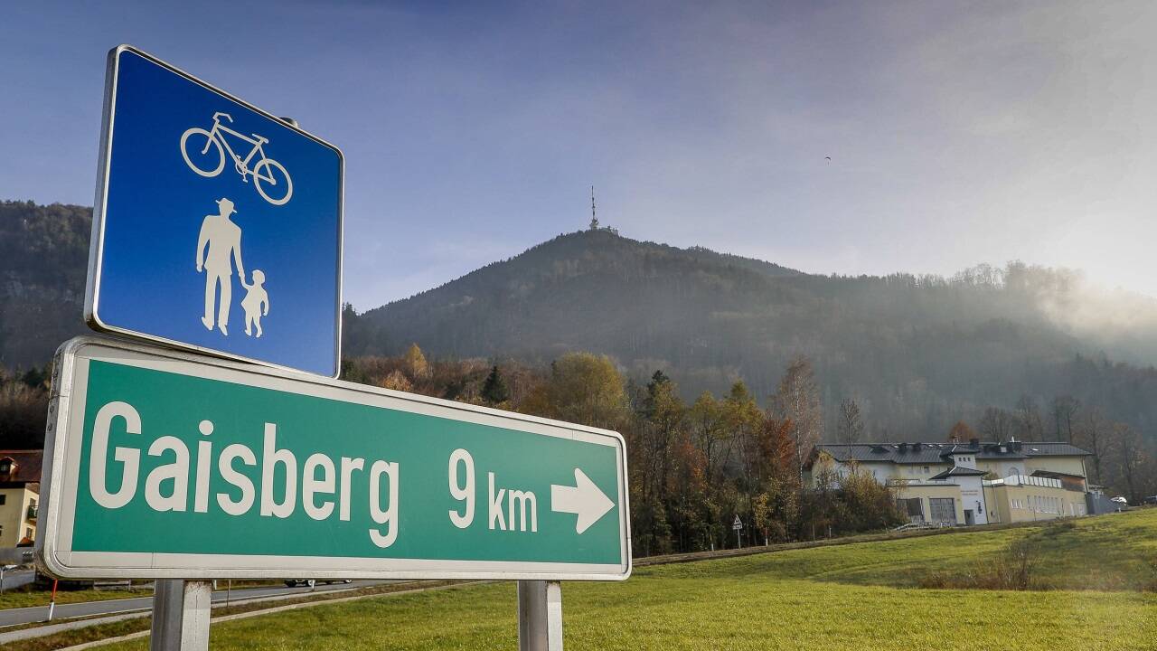 Blick auf den Gaisberg aus Guggenthal. 