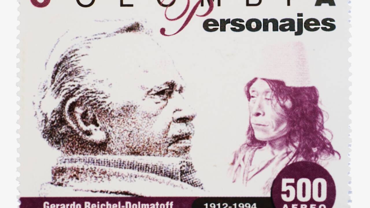 Eine Sonderbriefmarke in Kolumbien für Gerardo-Reichel-Dolmatoff.  