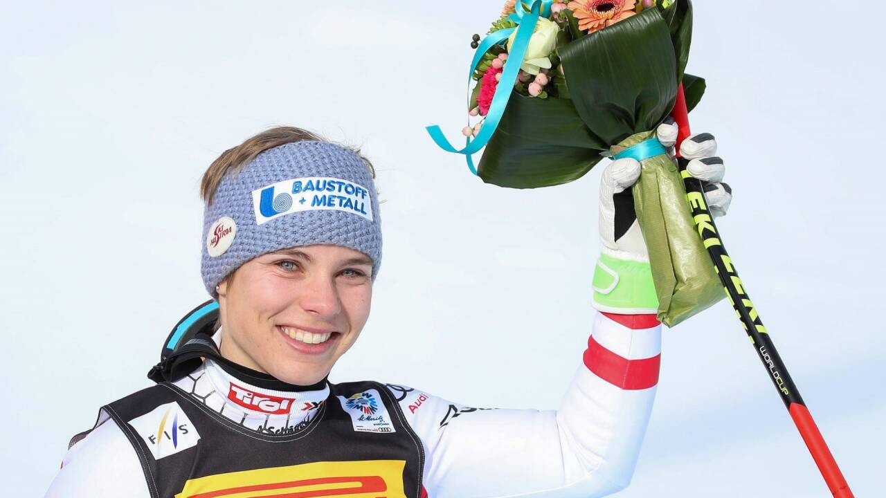 Die Weltmeisterin: Nicole Schmidhofer. 