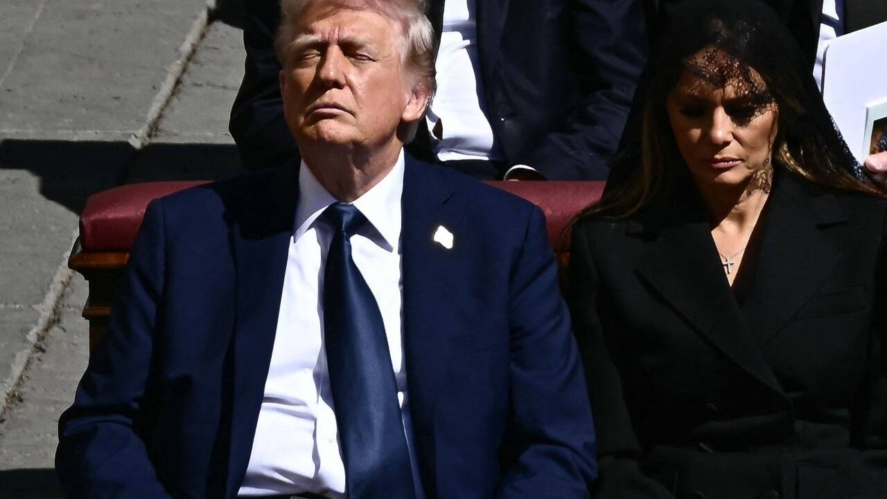Trump am Petersplatz in Rom. 