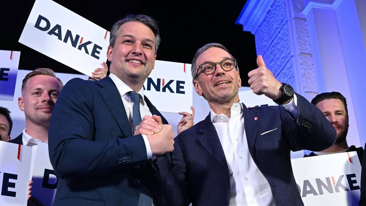 Keine besten Freunde: Wiens Parteichef Dominik Nepp mit FPÖ-Bundesparteiobmann Herbert Kickl.  