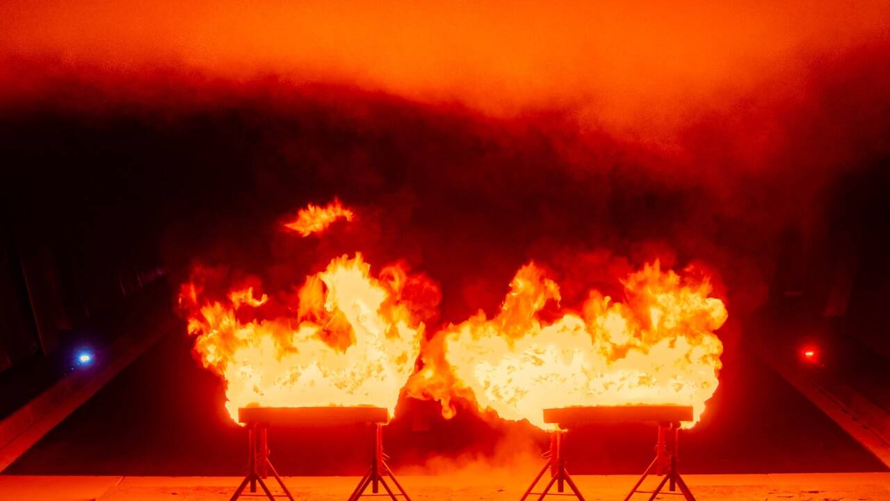 Brandversuch im Helbersbergtunnel mit der Feuerwehr. 