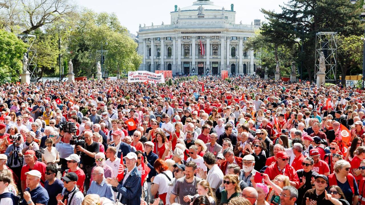 1.-Mai-Aufmarsch der SPÖ in Wien. 1.-Mai-Aufmarsch der SPÖ in Wien.