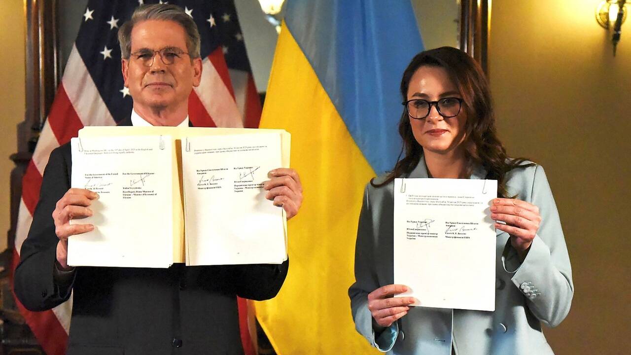 US-Finanzminister Scott Bessent und Julija Swyrydenko, Wirtschaftsministerin der Ukraine. 