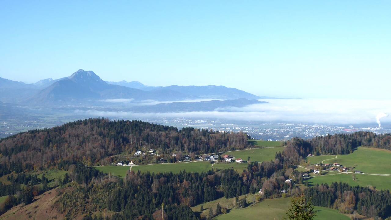  Der Blick von der Gurlspitze zum Hochstaufen. 