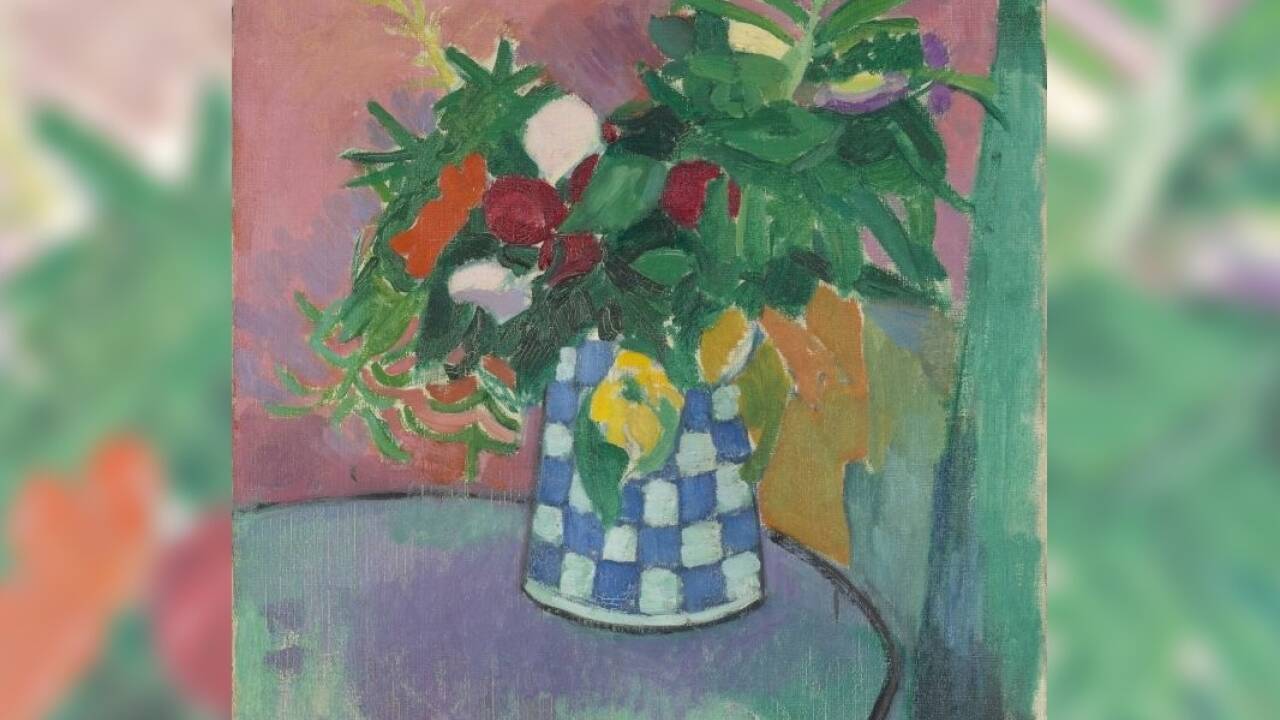 Olga Meerson, Fleurs, um 1910, Öl auf Leinwand, Städtische Galerie im Lenbachhaus und Kunstbau München. 
