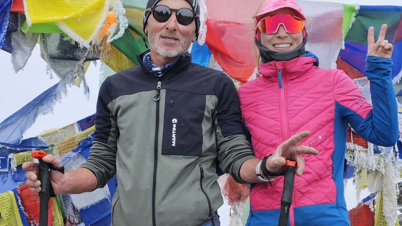 Martin Hornegger mit seiner Tochter Tabea auf einer ihrer mehrwöchigen Bergtouren. 