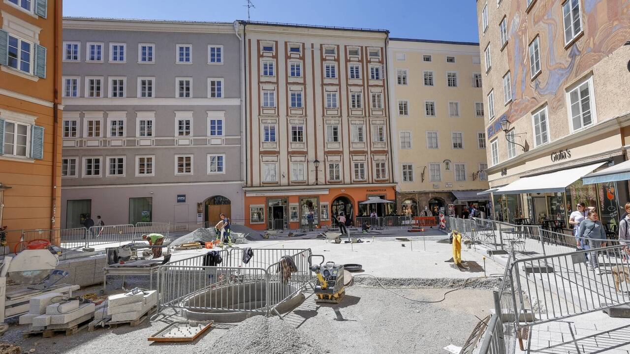 Die Arbeiten auf dem Waagplatz sind im Gange.  