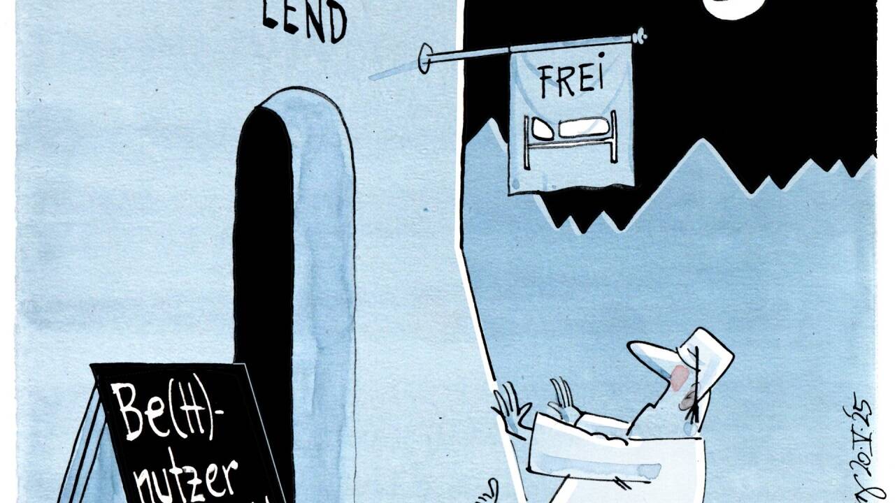 Verschlafen ... Die Karikatur zur Geschichte von Thomas Wizany.  