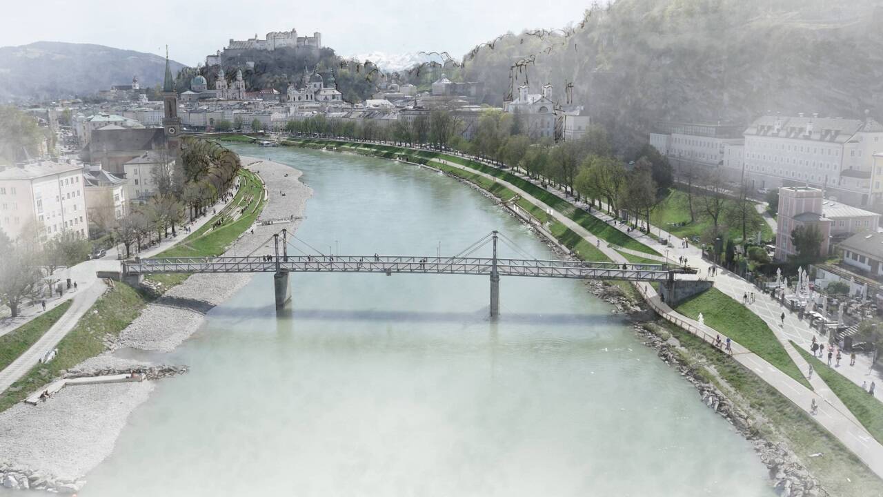 Ein völlig neuer Radweg am linken Salzachufer (im geraden Teil der Böschung) soll die Verkehrsströme entlang der Salzach im Stadtgebiet entflechten. Ein völlig neuer Radweg am linken Salzachufer (im geraden Teil der Böschung) soll die Verkehrsströme entlang der Salzach im Stadtgebiet entflechten.