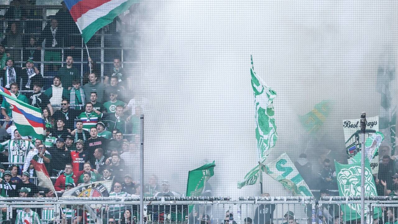 Rapid-Anhänger am Samstag im Red-Bull-Stadion.  