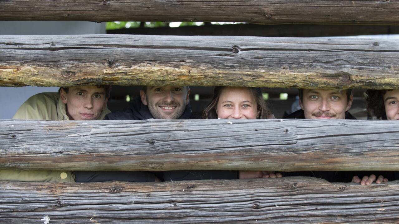 Sie gingen der Sache mit den Heustadeln auf den Grund: Konrad Schlüter, Alexander Klapsch, Sophie Schwarz, Gabriel Jacobs, Antonia Leicht. 