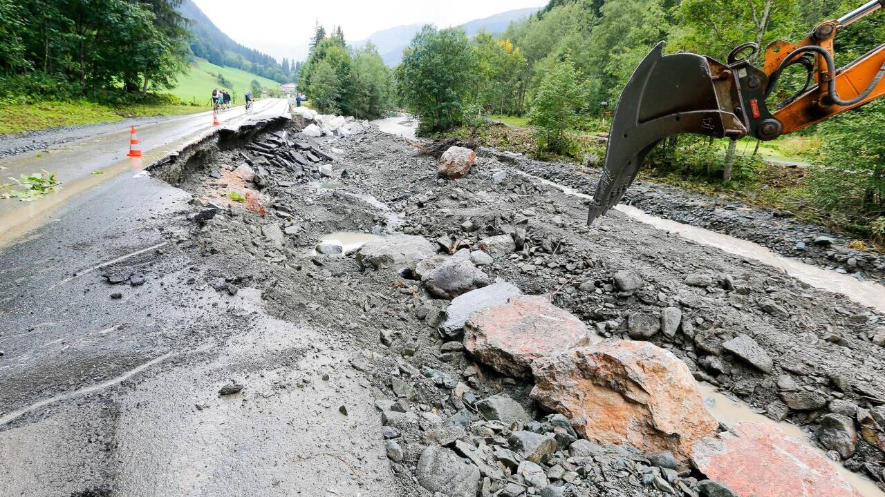 Bilder vom Murenabgang im August 2018 in Saalbach.  