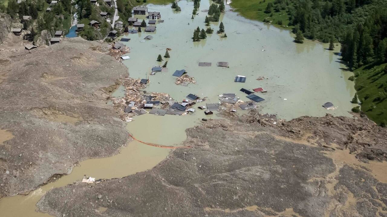 Das Dorf Blatten in der Schweiz. 