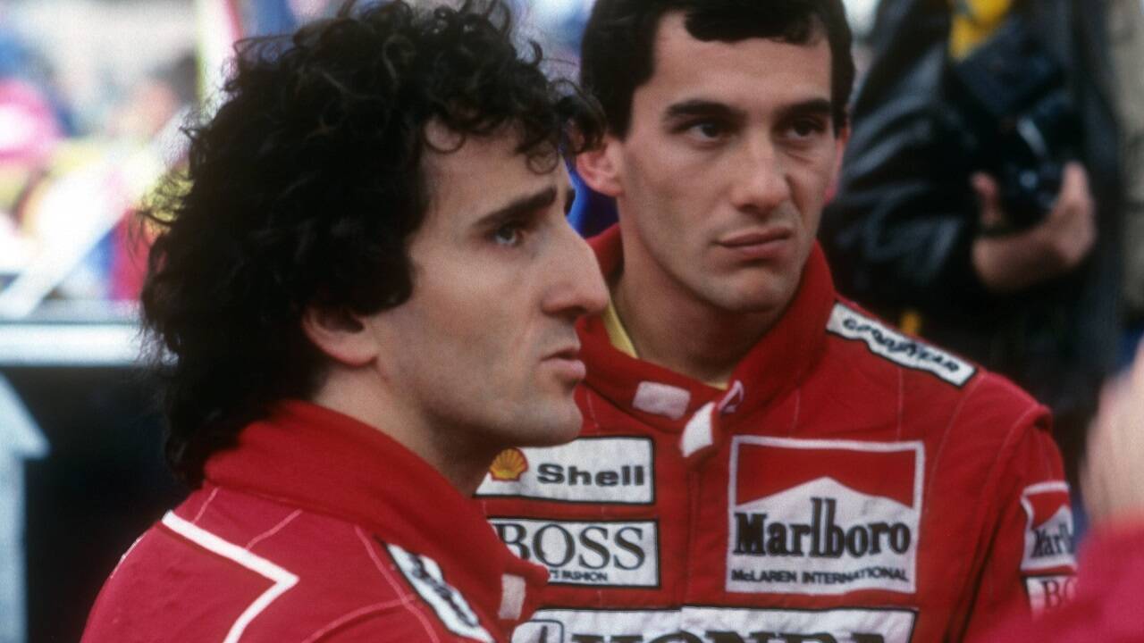 Alain Prost (links) und Ayrton Senna lieferten sich auf der Strecke harte Kämpfe.  