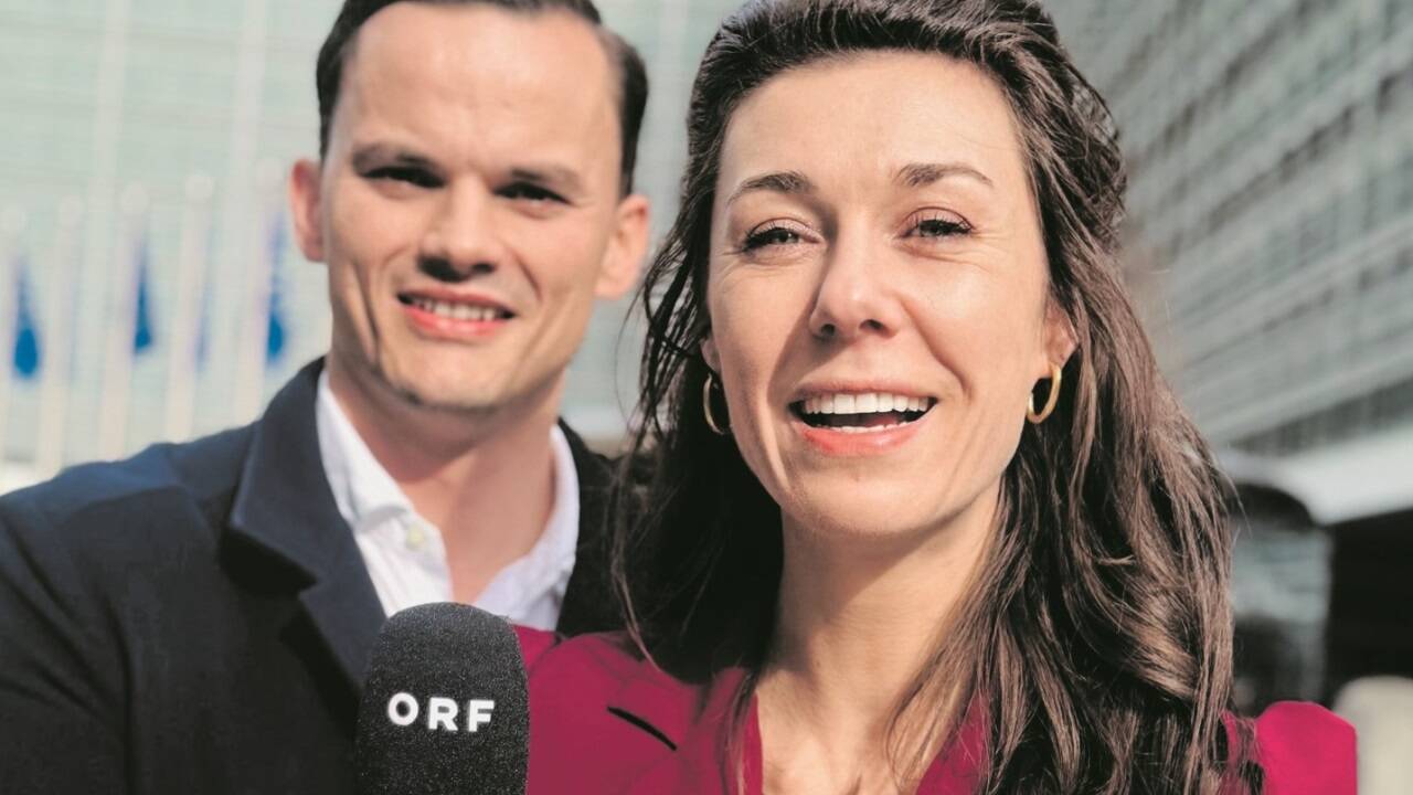 Raffaela Schaidreiter mit ihrem Kollegen Johannes Perterer. 