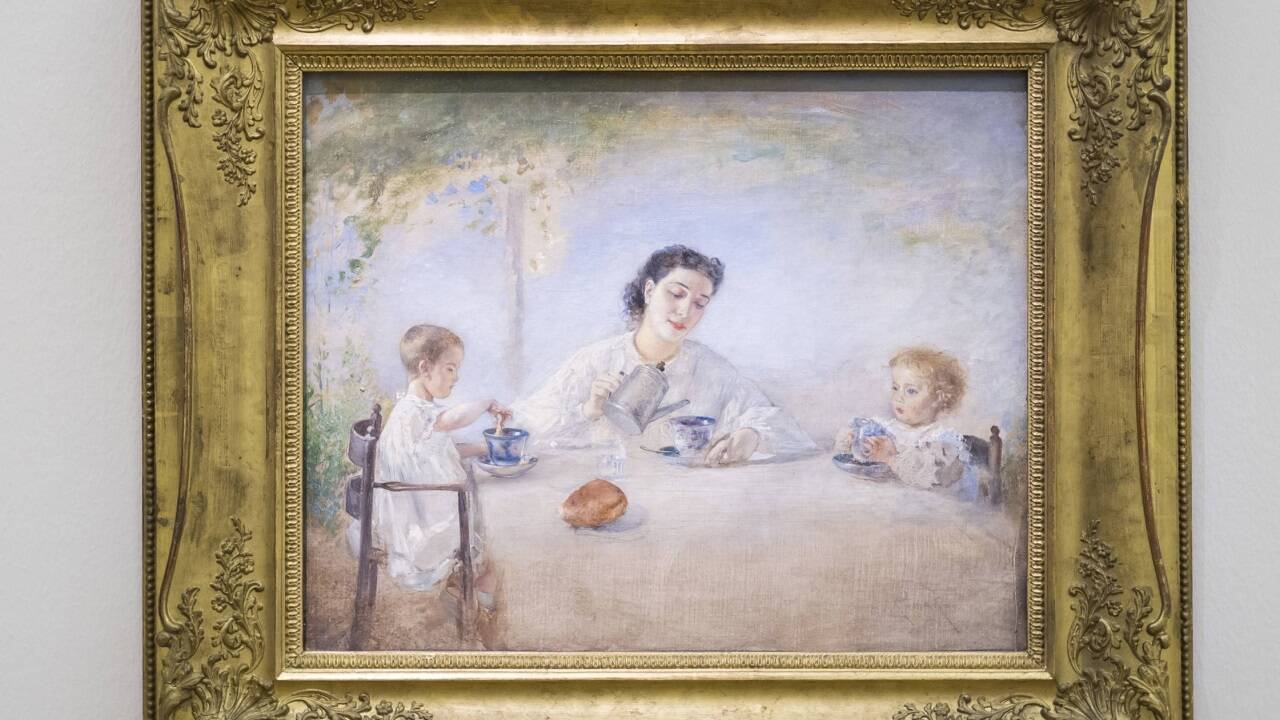 Anton Romako, „Die Familie des Künstlers beim Frühstück“, 1872/73, Leihgabe des Belvedere, Wien.  