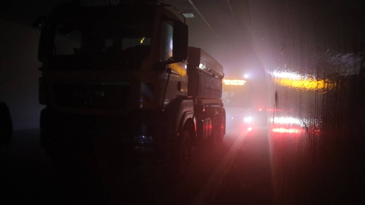 Bilder von der Großübung im Hieflertunnel. 