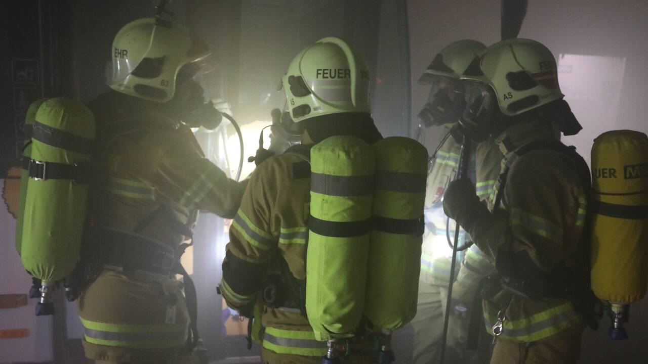 Bilder von der Großübung im Hieflertunnel. 