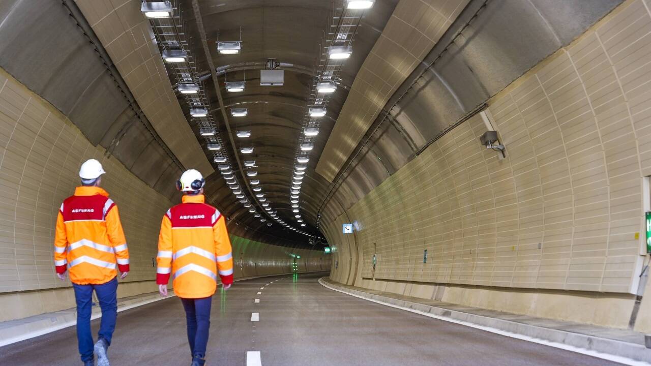 Der fertig sanierte Brentenbergtunnel im April 2025. 