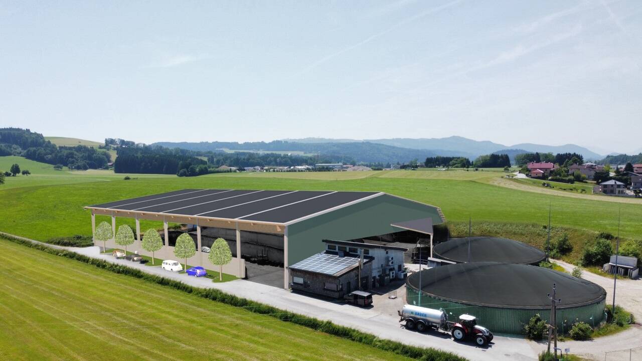 So soll die Überdachung der Fahrsilos mit PV-Anlage aussehen. 