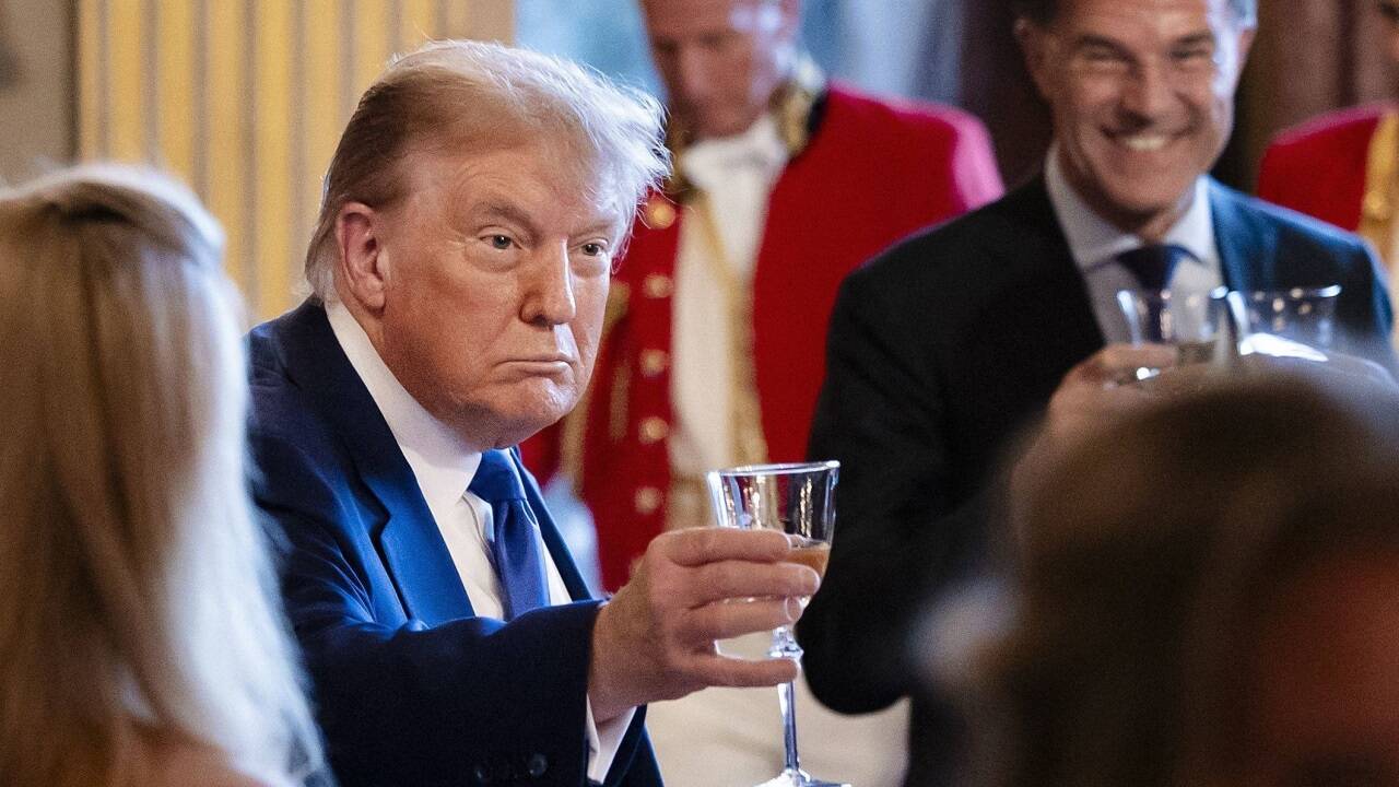 US-Präsident Donald Trump am Dienstagabend beim Nato-Gipfel in Den Haag. 