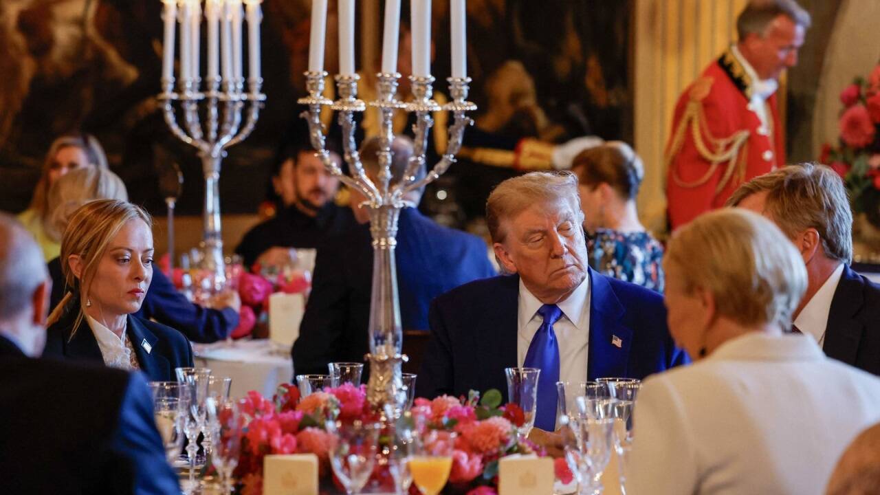 US-Präsident Donald Trump am Dienstagabend beim Nato-Gipfel in Den Haag. 