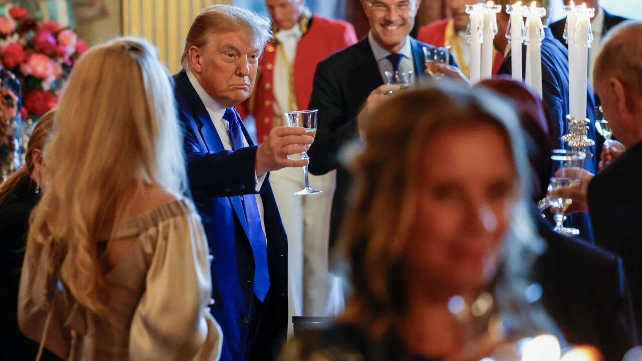 US-Präsident Donald Trump am Dienstagabend beim Nato-Gipfel in Den Haag. 