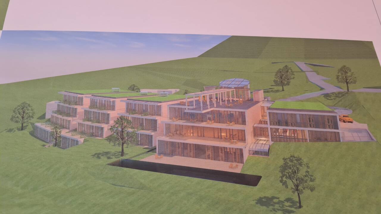 So schaute ein erster Entwurf von Architekt Erich Wagner für den Neubau des Hotel Kobenzl auf dem Gaisberg aus. Er wurde vom Salzburger Gestaltungsbeirat abgelehnt.  
