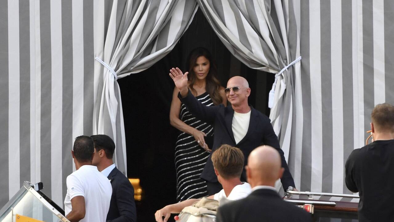 Das Hochzeitspaar Jeff Bezos und Lauren Sánchez in Venedig. 