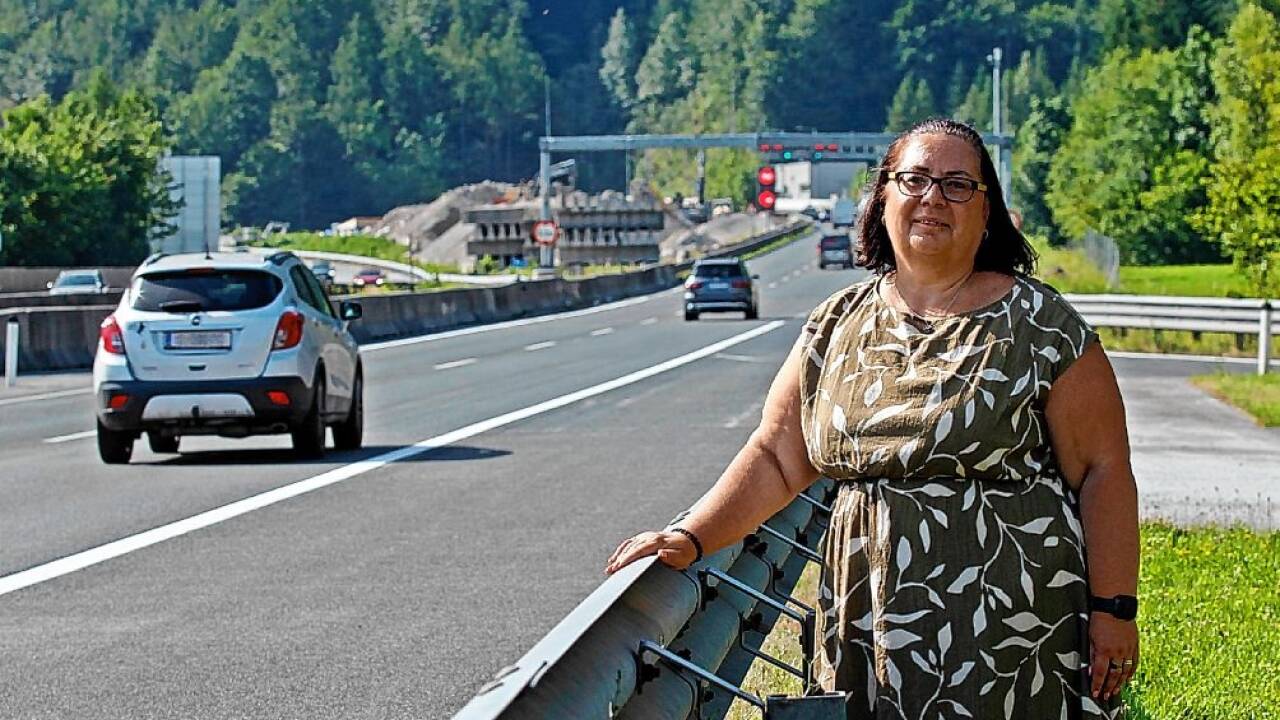 Christine Staubmann am Donnerstag an der Tauernautobahn bei Golling. 