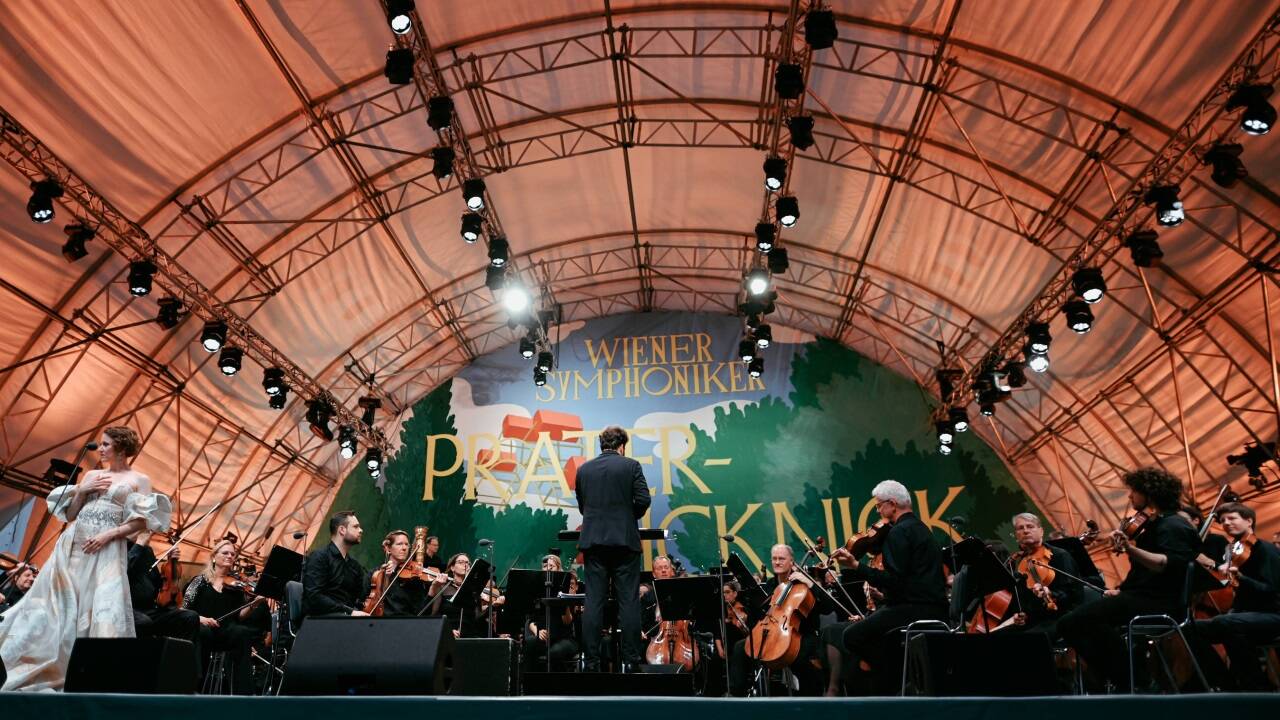 „Picknick im Park“ der Wiener Symphoniker auf der Kaiserwiese im Prater.  