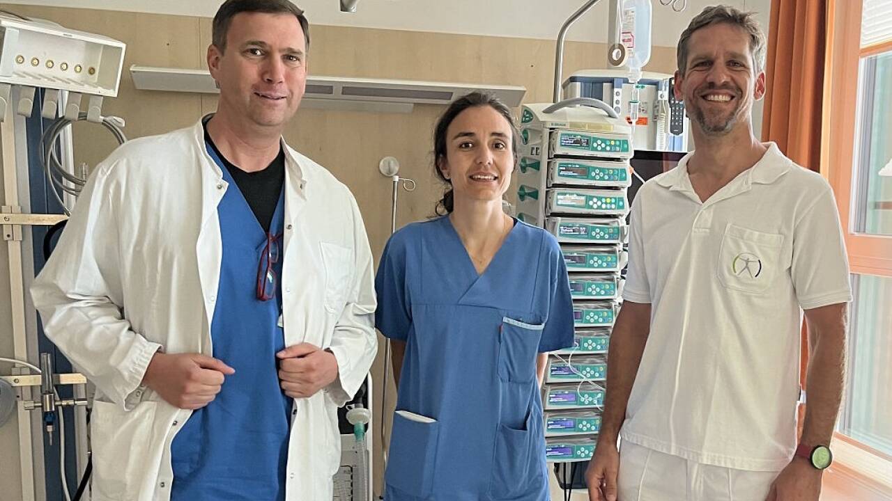 Kinderintensivmediziner Johannes Brandner, Anästhesistin und Erstretterin Valerie Kührer und Notarzt Jochen Reibenwein. 