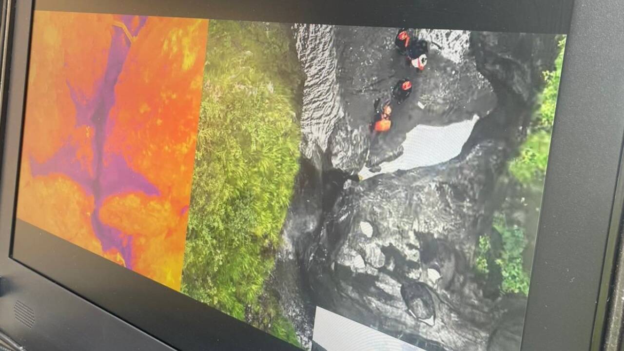 Das Einsatzgebiet auf dem Bildschirm der Wasserrettung.  